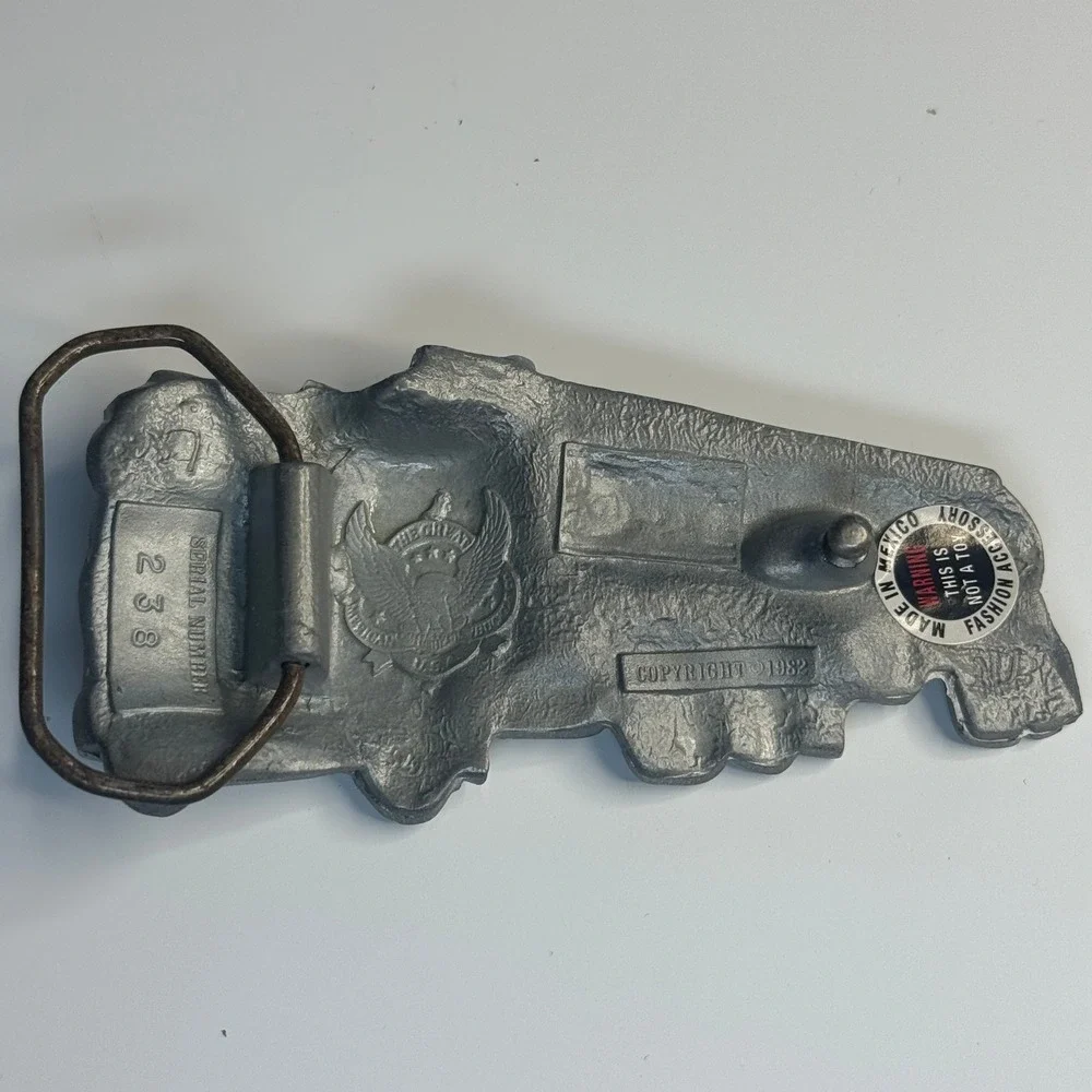 Tanker Truck Belt Buckle Pewter Tone Metal Made in Mexico‎ Reissue